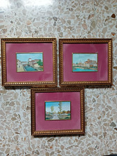 Lotto di tre quadretti, con miniature dipinte a mano pittore Airoldi