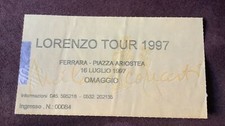 Vintage Biglietto ticket LORENZO JOVANOTTI TOUR 1997 FERRARA OMAGGIO