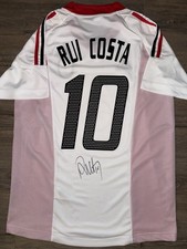 Maglia da trasferta Rui Costa firmata a mano AC Milan 2002/03 con prova esatta e certificato di autenticità