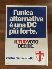 POSTER,POLITICA MANIFESTO DC DEMOCRAZIA CRISTIANA TUO VOTO DECIDE ANNI 70