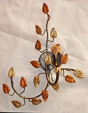 APPLIQUE LAMPADA PARETE DESTRO LED FERRO BATTUTO FORGIATO ANTICO RUSTICO ART.136