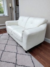 Divano In Pelle Bianca Moderno Elegante