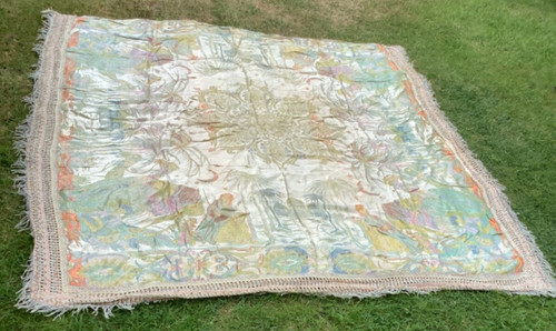 Copriletto con frange - , esotiche