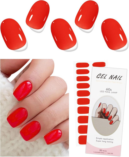 Unghie gel adesive rosso - uv,