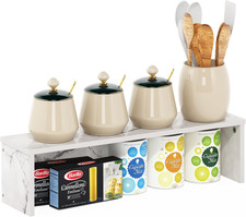 Helena Mensola Organizer Impilabile Da Bancone Da Cucina Da 60 Cm, Marmo Bianco