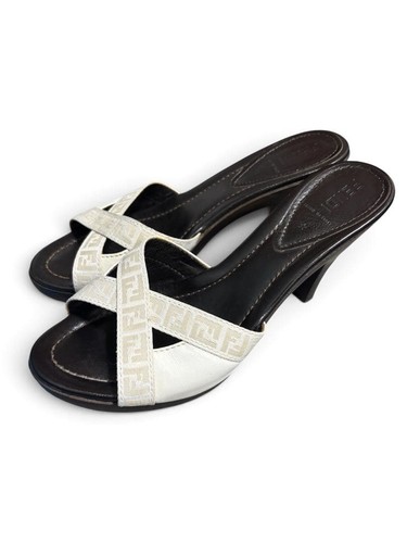 Sandali fendi legno pelle - legno,