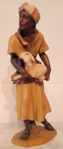 Statuina pastore legno - statuina,