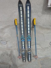 Sci vintage ELAN anni '70 di legno da bambino cm. 110 + racchette vintage cm. 85