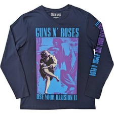 Camicia manica lunga Guns N Roses Get In The Ring Tour 91-92 Navy NUOVA