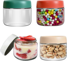 4 Pezzi Barattoli Vetro Tondi