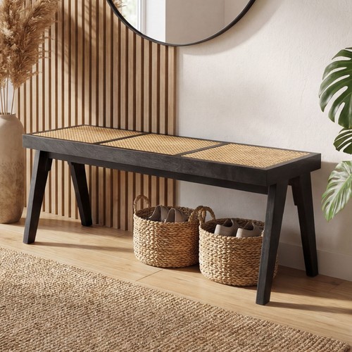 Panca rattan legno massello - panca,