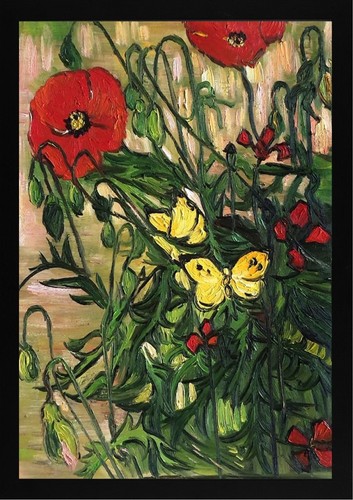 Butterflies and poppies - butterflies,