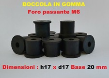 Boccola in Gomma Antivibrazione supporto distanziale in gomma 17x17mm foro M6