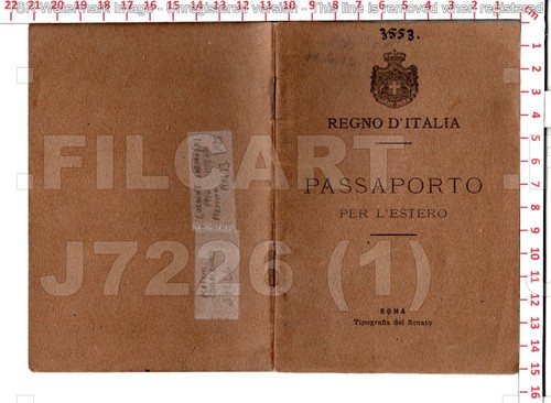 J7226 passaporto 1914 italia - 1914,