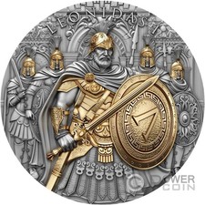 LEONIDAS I Legendary Warriors 2 Oz Moneta Argento 5$ Niue 2025
