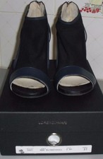 “LORENZO MARI” SCARPA DONNA SPUNTATA. BLU CON TACCO. NR.37.