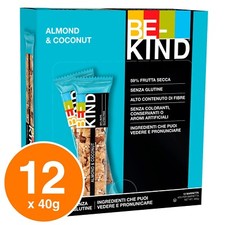 Be-Kind Barrette Energetiche con Mandorle Cocco Frutta Secca Miele 12x 40g