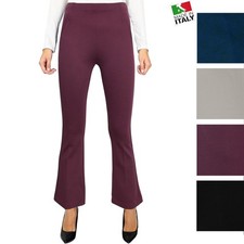 Pantalone donna A Zampa Vita Alta Largo Sotto Donna Invernale Elasticizzato Cald