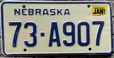 Targa AMERICANA auto ORIGINALE Stato NEBRASKA del 1987 - Centinaia di targhe USA
