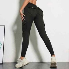 Leggings donna cargo yoga con