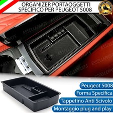 VANO PORTAOGGETTI PER BRACCIOLO PEUGEOT 5008 2016-2024 PORTA OGGETTI ORGANIZER