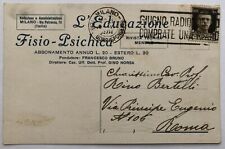 Cartolina Pubblicitaria L’Educazione Fisio-Psichica rivista Bruno Milano T6