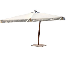 OMBRELLONE DA GIARDINO ESTERNO 3X4 PALO DECENTRATO LEGNO TOP ECRU POLIESTERE