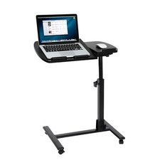 Comodino sopraletto mobile girevole supporto laptop tavolo sopraletto con ruote nero