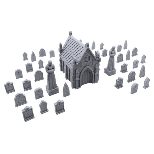 Mausoleum graveyard scene - graveyard,