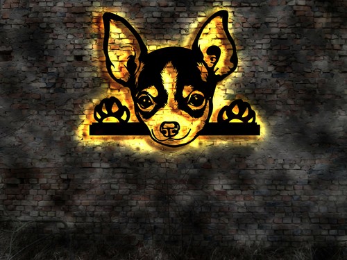 Wandbild hund flexleine - 3d,