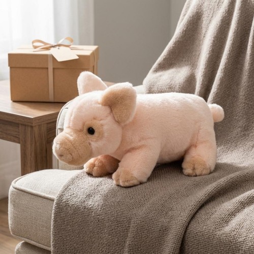 Peluche maialino sdraiato - peluche,