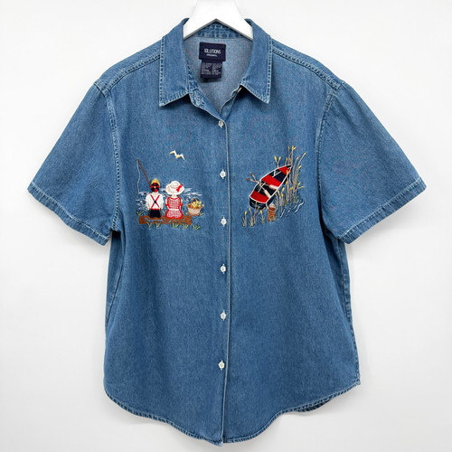 Top camicia denim vintage