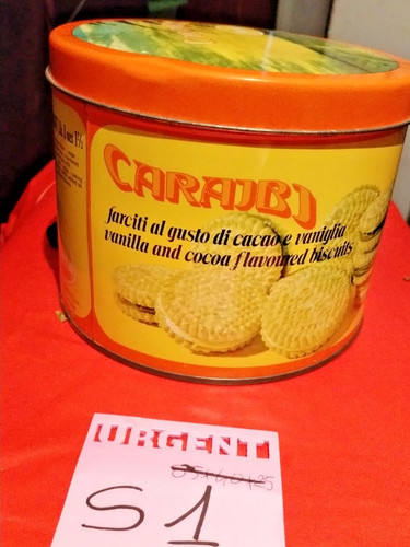 Vintage scatola latta biscotti - scatola,