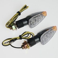 Coppia Frecce Moto Led Indicatori Direzione Universali Doppia lente Carbonio
