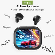 Auricolari Bluetooth HTC NE20 OWS Traduttore AI LCD Touch Stereo HD Batt. Lunga+
