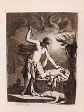 Benigno Bossi Medea uccide i figli acquaforte XVIII secolo Parma stampa antica