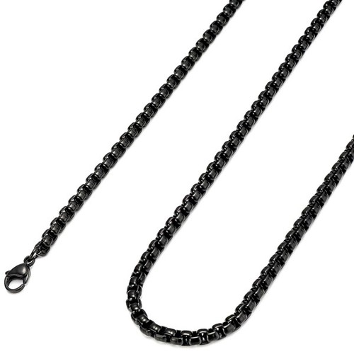 Collana uomo acciaio - , nero