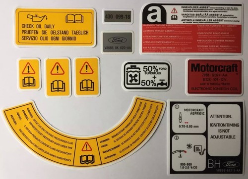 Decalcomanie vano motore ford - decalcomanie,