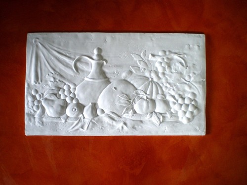 Bassorilievo gesso bianco - bassorilievo, in