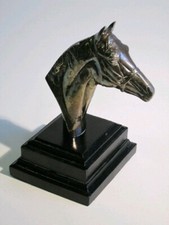 VINTAGE STATUA PLACCATA IN ARGENTO FIGURA TESTA CAVALLO JORDAN COLLECTION