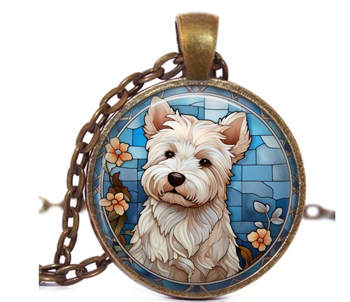 Collana con ciondolo vetro - collana, in