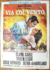 VIA COL VENTO 39 Gone with the Wind CLARK GABLE VIVIEN LEIGH MANIFESTO ORIGINALE