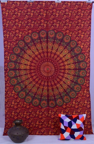 Cotone indiano marrone arazzo - cotone,