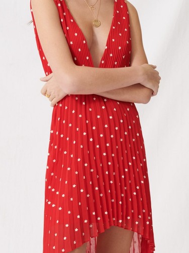 Abito donna rosso plissettato