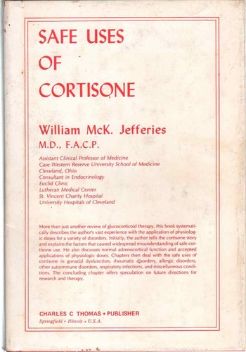 Safe uses cortisone by - of,