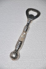 Cavatappi per tappi a corona in argentone e madreperla 17 cm