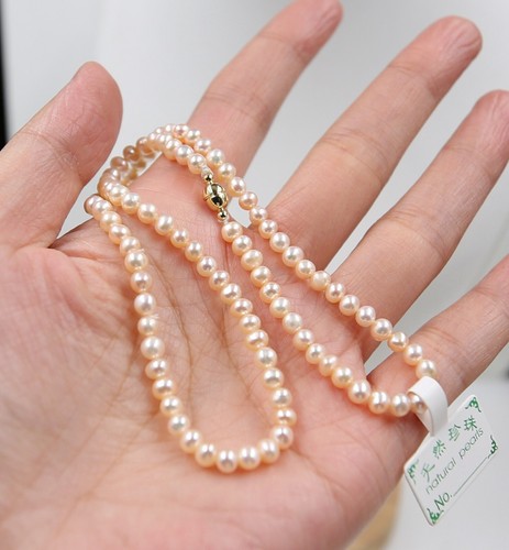 Collana perle rosa quasi - collana,