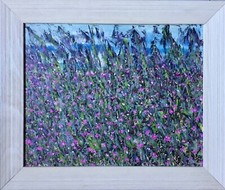 Quadro” prato fiorito “ olio su tela 30 x 40 cm compresa cornice 