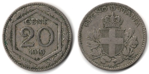 Italia centesimi 1919 - italia,