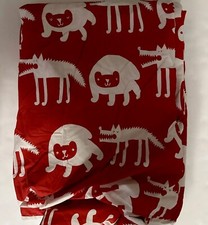 Copripiumino matrimoniale Ikea Barnslig Ulven rosso bianco bambini animali lupo usato in ottime condizioni reversibile
